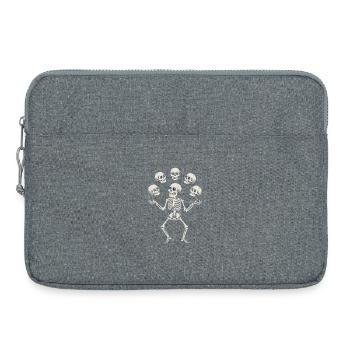 Skelett Jongliert Mit Totenköpfen Kunst - Laptoptasche 15" - Grau meliert - Vorne