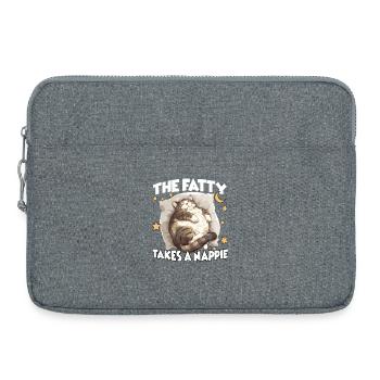 Fat Cat Sleep T Funny Cuddle T for Cats - Laptop bag 15" - heather grey - Front