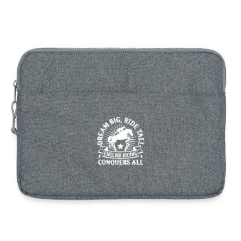 Hobby Horse Rider RIde Conquers all English Riding - Laptop bag 15" - heather grey - Front