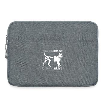 Le chat de Schrödinger - Sacoche pour ordinateur portable 15 pouces - gris chiné - Devant