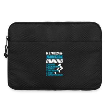 6 Stages of Marathon lustiges Lauf Joggen Läufer - Laptoptasche 15" - Schwarz - Vorne