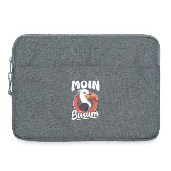 Nordsee Urlaub MOIN BÜSUM Wattenmeer Lustig - Laptoptasche 15" - Grau meliert - Vorne