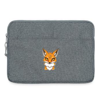 Fuchs Kopf Cartoon Illustration - Laptoptasche 15" - Grau meliert - Vorne