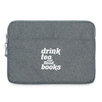 Drinking Tea and Reading Books Original Gift - Laptop bag 15" - heather grey - Front