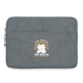 Je déteste les gens du matin Chat au café - Sacoche pour ordinateur portable 15 pouces - gris chiné - Devant