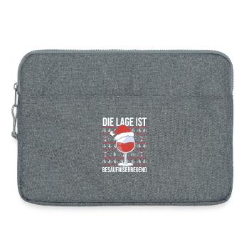 Weihnachtsmann Weihnachtszeit Bier Saufen Weihnach - Laptoptasche 15" - Grau meliert - Vorne