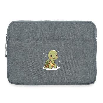 Winterliche Schildkröte im Schnee - Laptoptasche 15" - Grau meliert - Vorne