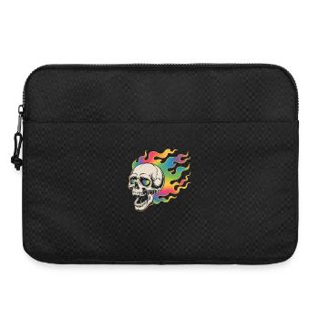 Psychedelischer Totenkopf im Feuerdesign - Laptoptasche 15" - Schwarz - Vorne