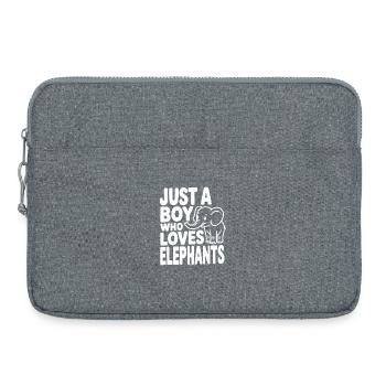 Juste un garçon qui aime les éléphants - Sacoche pour ordinateur portable 15 pouces - gris chiné - Devant