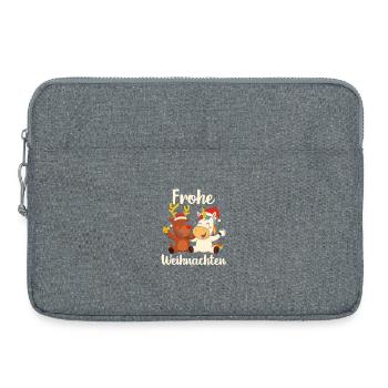Joyeux Noël Renne Licorne Veille de Noël - Sacoche pour ordinateur portable 15 pouces - gris chiné - Devant