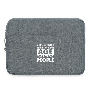 Im gleichen Alter wie alte Leute lustiges Opa-Witzzitat, Zitat - Laptoptasche 15" - Grau meliert - Vorne