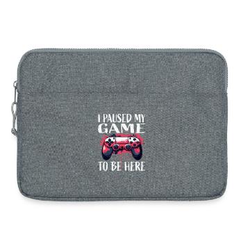 I paused my game Here I am - Laptop bag 15" - heather grey - Front