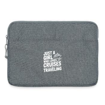 Juste une fille qui aime les croisières et voyager - Sacoche pour ordinateur portable 15 pouces - gris chiné - Devant