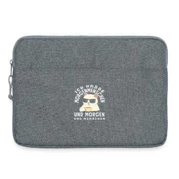 Je déteste les gens du matin Chat au café - Sacoche pour ordinateur portable 15 pouces - gris chiné - Devant