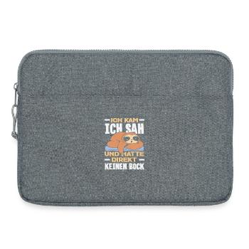 Lustiges Faultier Keine Motivation Spruch - Laptoptasche 15" - Grau meliert - Vorne