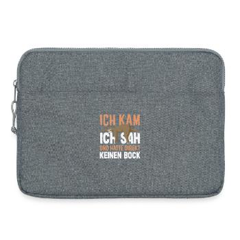 Lustiges Faultier Keine Motivation Spruch - Laptoptasche 15" - Grau meliert - Vorne