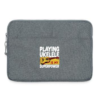 Jeu du ukulélé hawaïen - Sacoche pour ordinateur portable 15 pouces - gris chiné - Devant
