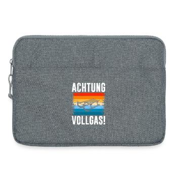 Traîneaux ATTENTION À FOND ! DRÔLE - Sacoche pour ordinateur portable 15 pouces - gris chiné - Devant