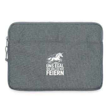 On s’en fiche, on a juste envie de faire la fête, la fête des licornes - Sacoche pour ordinateur portable 15 pouces - gris chiné - Devant