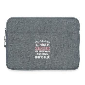 Schwägerin-Humor-Geschenkidee - Laptoptasche 15" - Grau meliert - Vorne