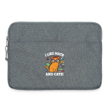 J’aime les maths et le professeur de motifs drôles des chats - Sacoche pour ordinateur portable 15 pouces - gris chiné - Devant