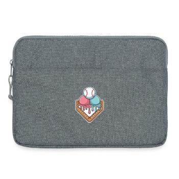 Baseball Eiscreme Home Plate Sommerlaune - Laptop bag 15" - heather grey - Front