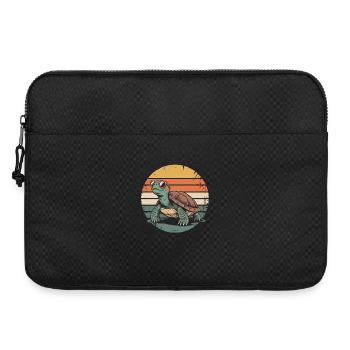 Tortue Rétro du Coucher de Soleil - Sacoche pour ordinateur portable 15 pouces - noir - Devant