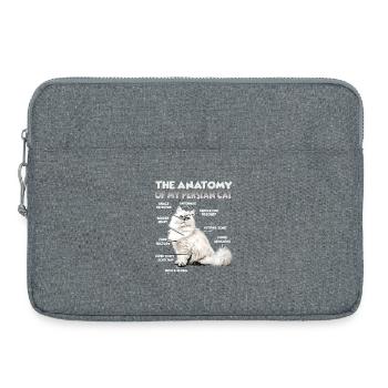 Katzen Sprüche Katzenliebhaber Geschenk Katzen Fan - Laptoptasche 15" - Grau meliert - Vorne