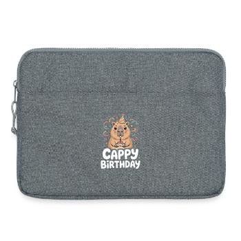 Capybara Anniversaire Cappy Anniversaire Drôle de capy - Sacoche pour ordinateur portable 15 pouces - gris chiné - Devant