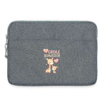 Big Sister Giraffe Sibling - Laptop bag 15" - heather grey - Front