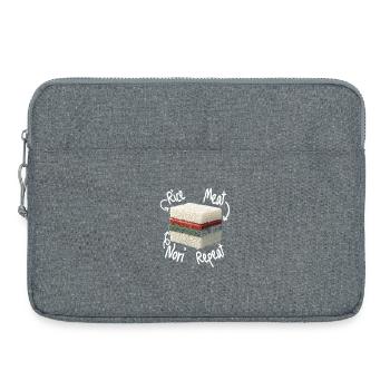 Musubi Rice Meat Nori Repeat - Laptop bag 15" - heather grey - Front