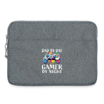 Papa le jour, joueur le soir - Sacoche pour ordinateur portable 15 pouces - gris chiné - Devant