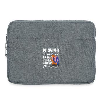 Jazz Saxophone Superpower Saxophonist - Laptop bag 15" - heather grey - Front