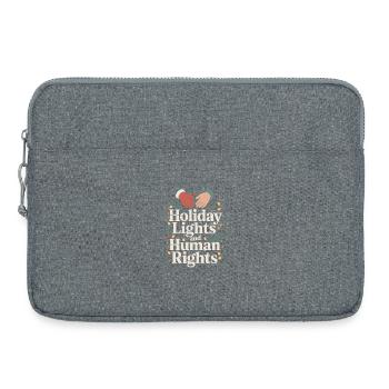 Feiertagslichter und Menschenrechte - Laptoptasche 15" - Grau meliert - Vorne