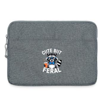 Raton laveur mignon mais sauvage - Sacoche pour ordinateur portable 15 pouces - gris chiné - Devant