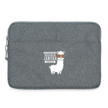 Anniversaire de janvier : Alpaga Drôle - Sacoche pour ordinateur portable 15 pouces - gris chiné - Devant