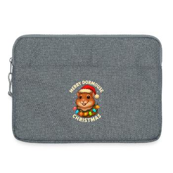 Dormouse Santa Claus Christmas Xmas Funny Cute - Laptop bag 15" - heather grey - Front