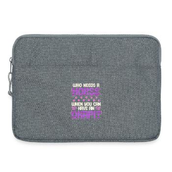Okapi Tier Who Needs A Horse? - Laptoptasche 15" - Grau meliert - Vorne