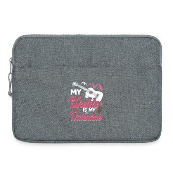 Valentines ukulélé hawaïen - Sacoche pour ordinateur portable 15 pouces - gris chiné - Devant