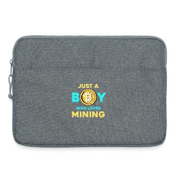 Crypto Mining Boy – Bitcoin Passion - Laptop bag 15" - heather grey - Front