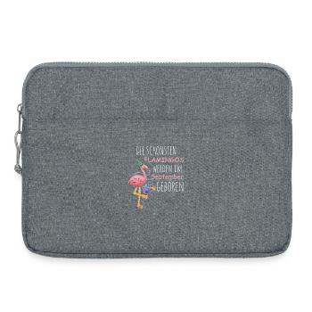 Anniversaire de septembre : Flamant rose disant drôle - Sacoche pour ordinateur portable 15 pouces - gris chiné - Devant
