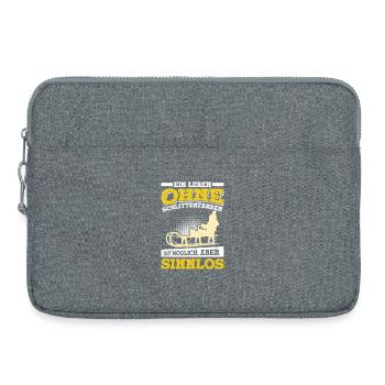 Tobogganing A LIFE WITHOUT SLEDDING IS POINTLESS - Laptop bag 15" - heather grey - Front