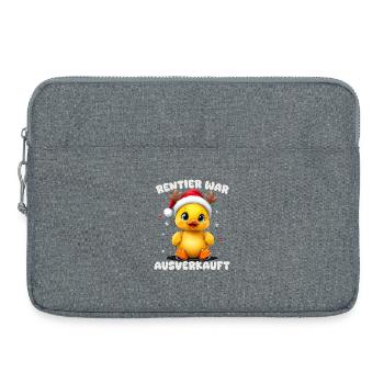 Reindeer was sold out, duck Christmas - Laptop bag 15" - heather grey - Front
