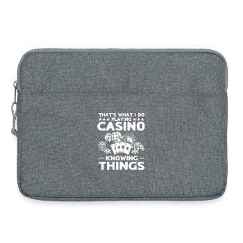Joueur de casino - Sacoche pour ordinateur portable 15 pouces - gris chiné - Devant