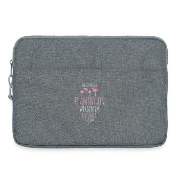 Anniversaire d’octobre : Flamant rose disant drôle - Sacoche pour ordinateur portable 15 pouces - gris chiné - Devant