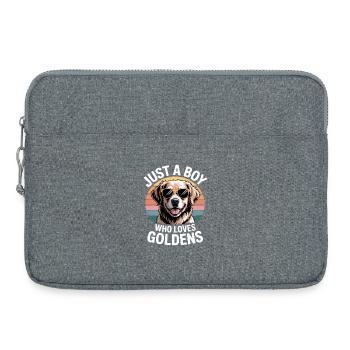 Golden Retriever Sonnenbrille - Laptoptasche 15" - Grau meliert - Vorne