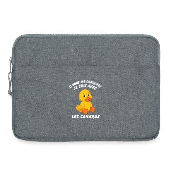 Wenn du mich suchst, bin ich bei den Enten - Laptoptasche 15" - Grau meliert - Vorne