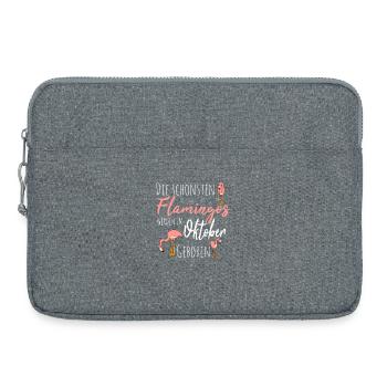 Anniversaire d’octobre : Flamant rose disant drôle - Sacoche pour ordinateur portable 15 pouces - gris chiné - Devant