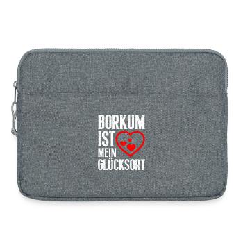 BORKUM IST MEIN GLÜCKSORT Lustiges - Laptoptasche 15" - Grau meliert - Vorne