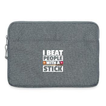 I beat people lustiges Billard Billardspieler - Laptoptasche 15" - Grau meliert - Vorne